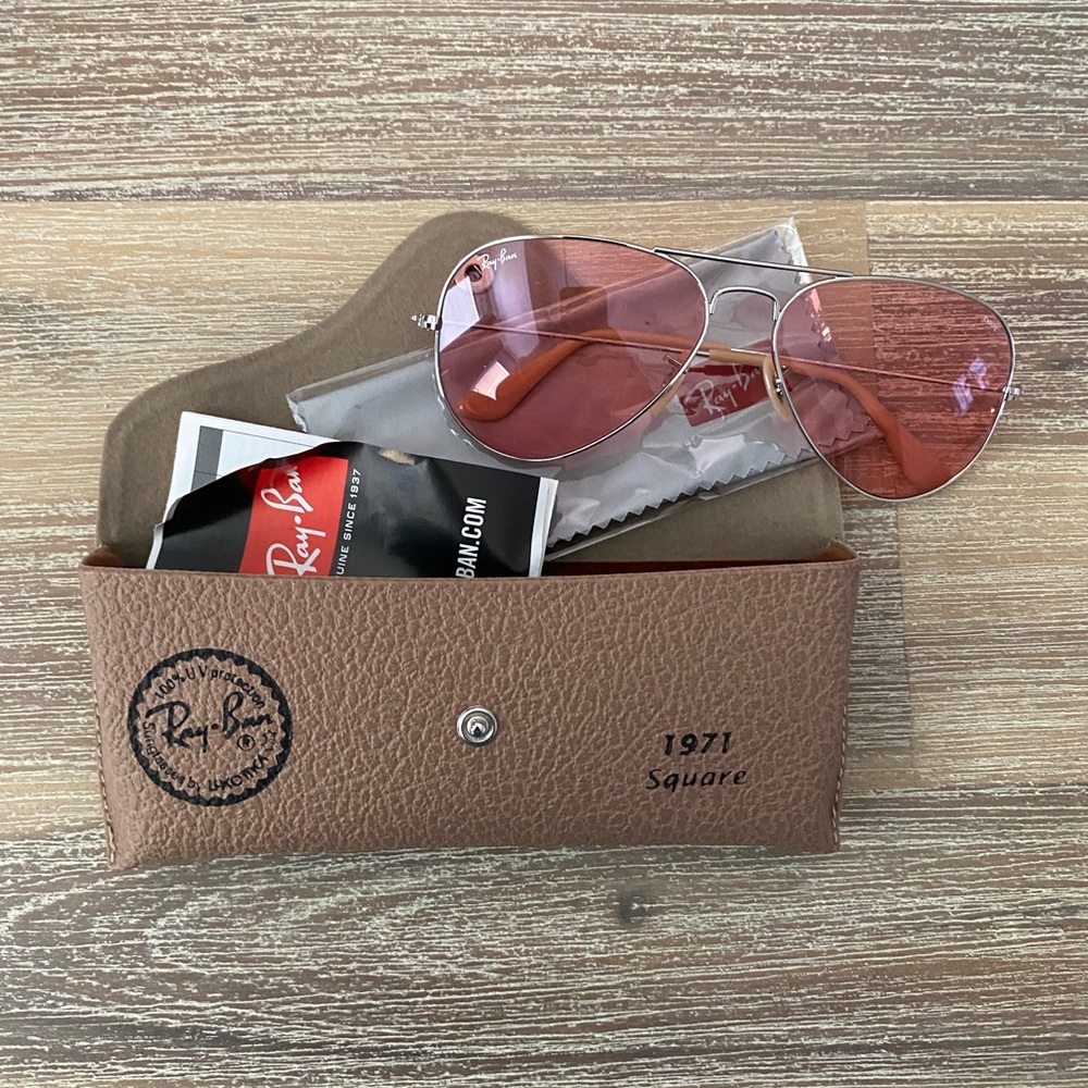 Ray-ban NWT and pouch light pink shade lenses